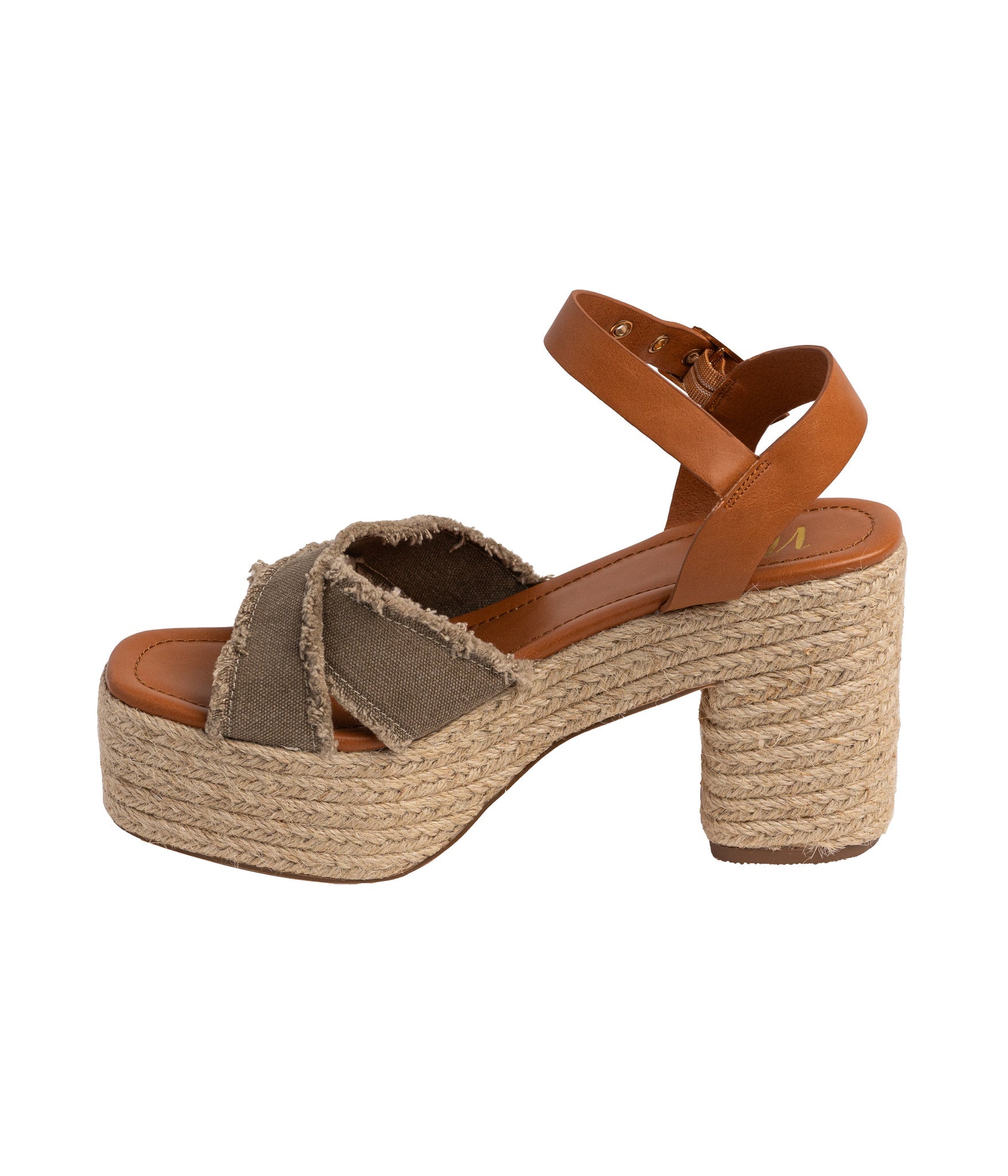 Nana Platform Sandals in Khaki 140 Wedges Naughty Monkey- Tilden Co.