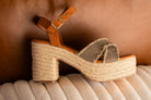 Nana Platform Sandals in Khaki 140 Wedges Naughty Monkey- Tilden Co.