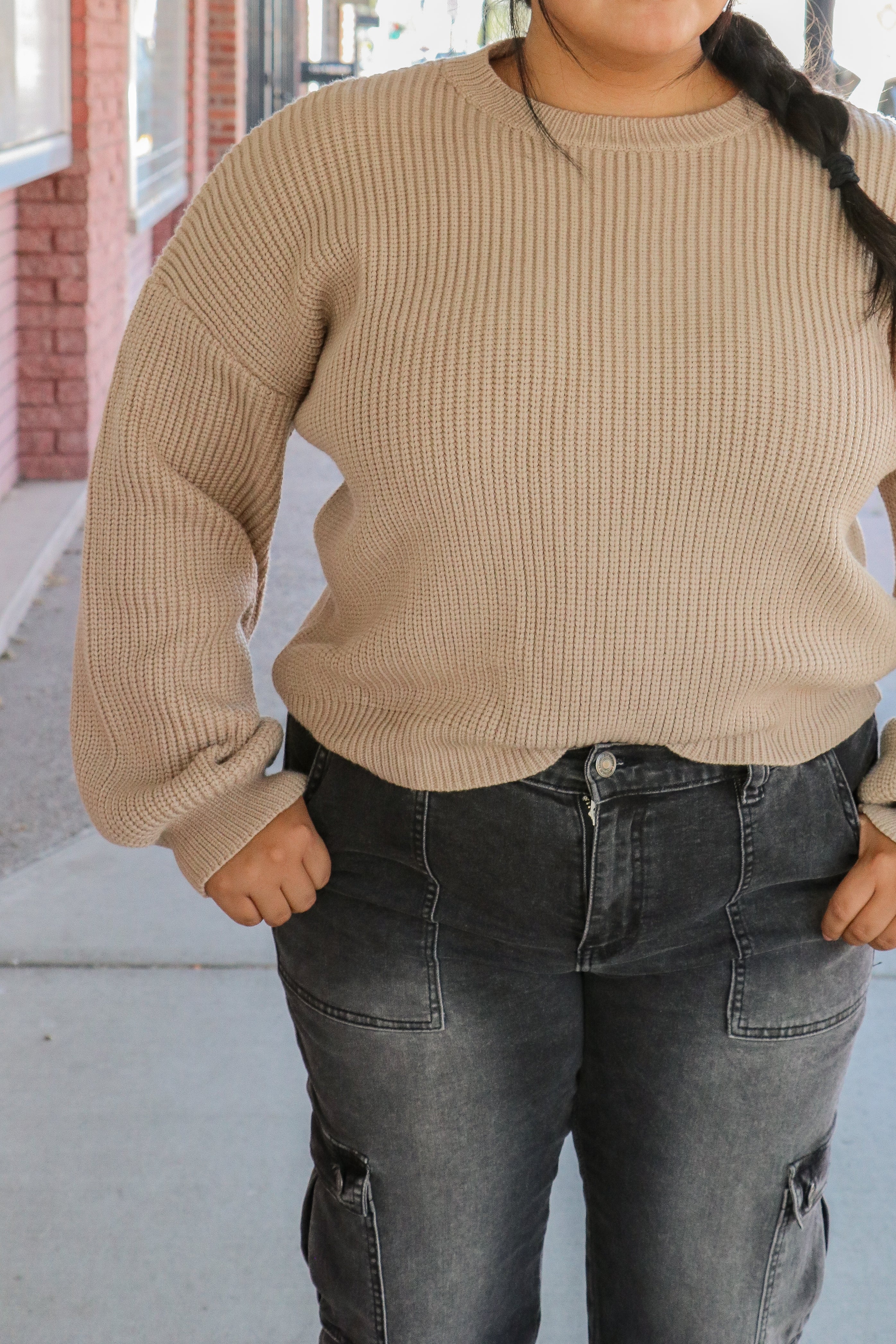 Oversized Sweater in Frosted Almond    Sweater Mikarose- Tilden Co.