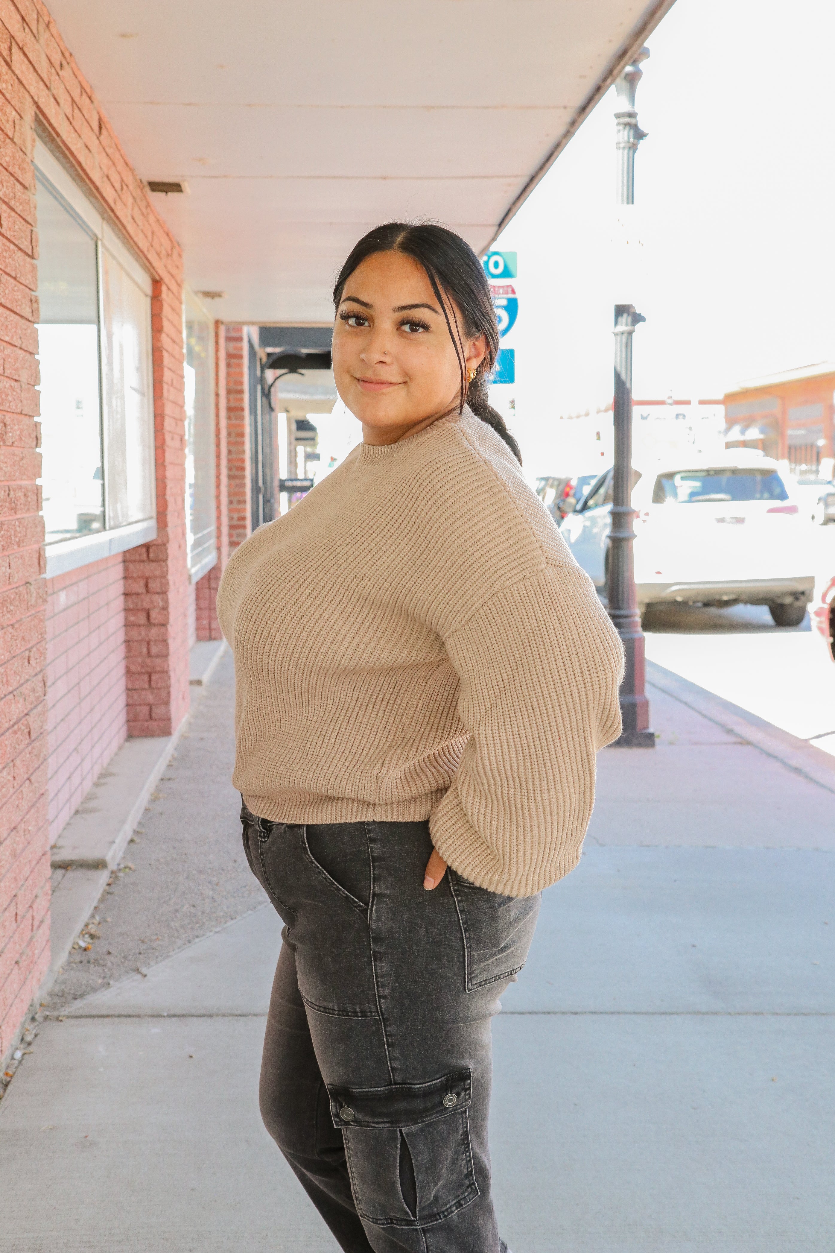 Oversized Sweater in Frosted Almond    Sweater Mikarose- Tilden Co.