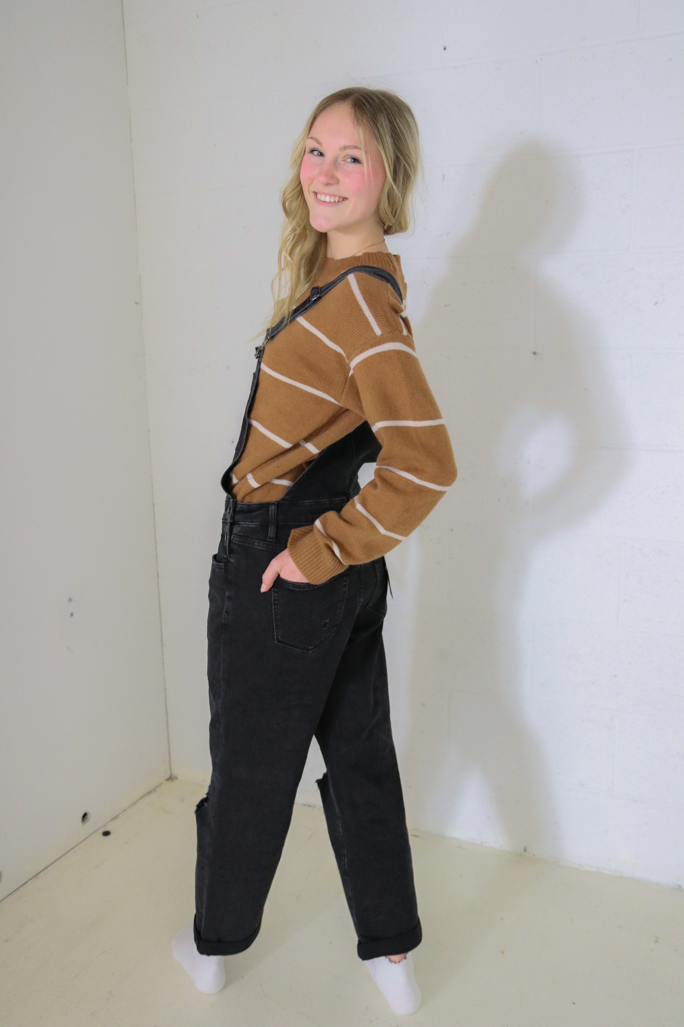 Loose Fit Stripe Sweater Top Shirts & Tops La Miel- Tilden Co.