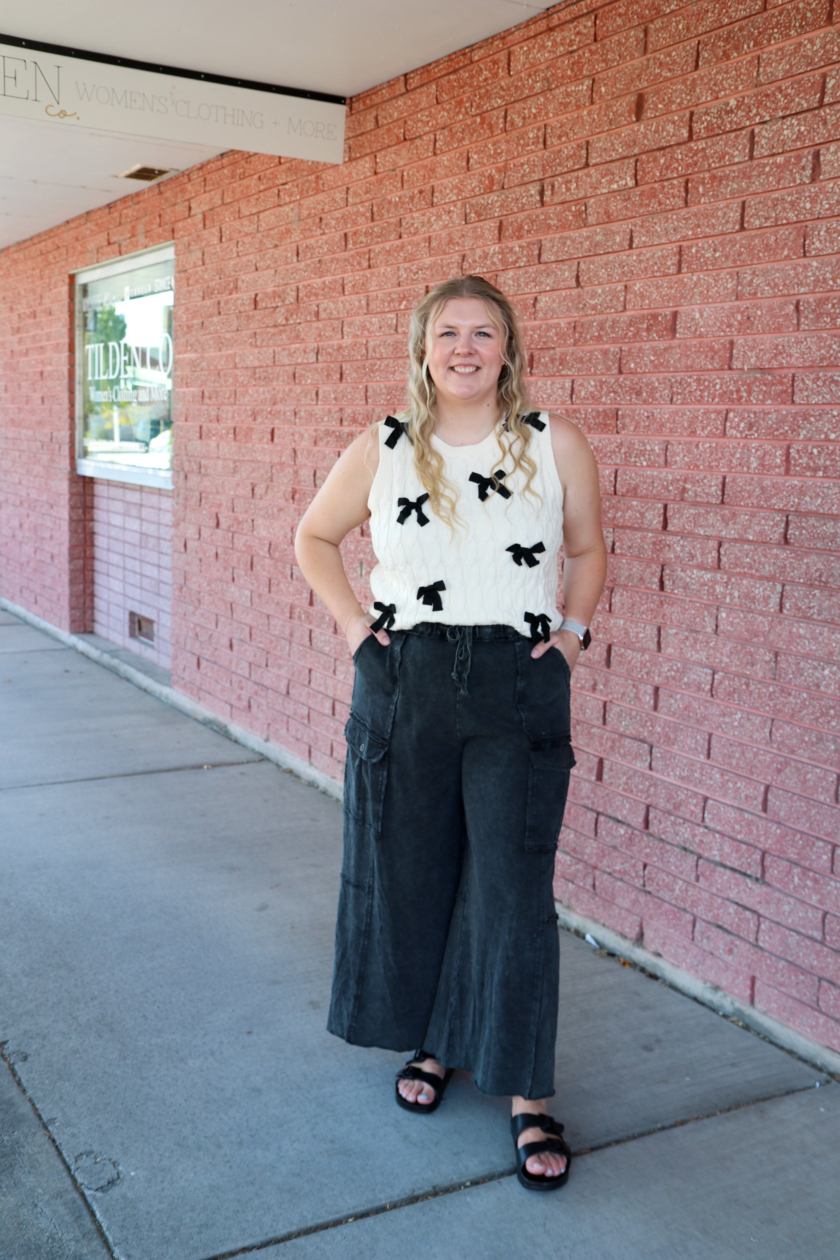 Plus Size Mineral Washed Terry Knit Pants Casual Pants Easel- Tilden Co.