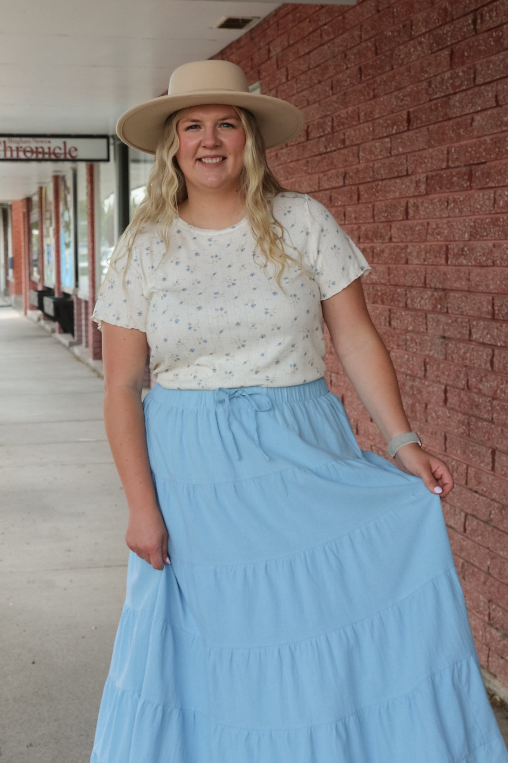 Pointelle Top in Blueberry Bud Short Sleeve Top Mikarose- Tilden Co.