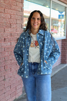 Oversized Polka Dot Denim Jacket Coats & Jackets Sewn and Seen- Tilden Co.