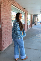 Oversized Polka Dot Denim Jacket Coats & Jackets Sewn and Seen- Tilden Co.