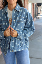 Oversized Polka Dot Denim Jacket Coats & Jackets Sewn and Seen- Tilden Co.