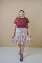 Midi Slip Skirt in Brushed Floral Skirts Mikarose- Tilden Co.