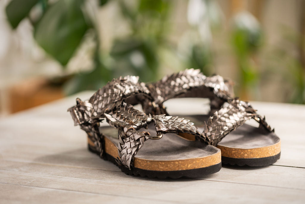 River Dance Woven Sandal in Pewter 130 Sandals Naughty Monkey- Tilden Co.
