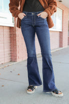 Samuel Mid Rise Flare Jeans - Dark Wash    Jeans Kancan- Tilden Co.