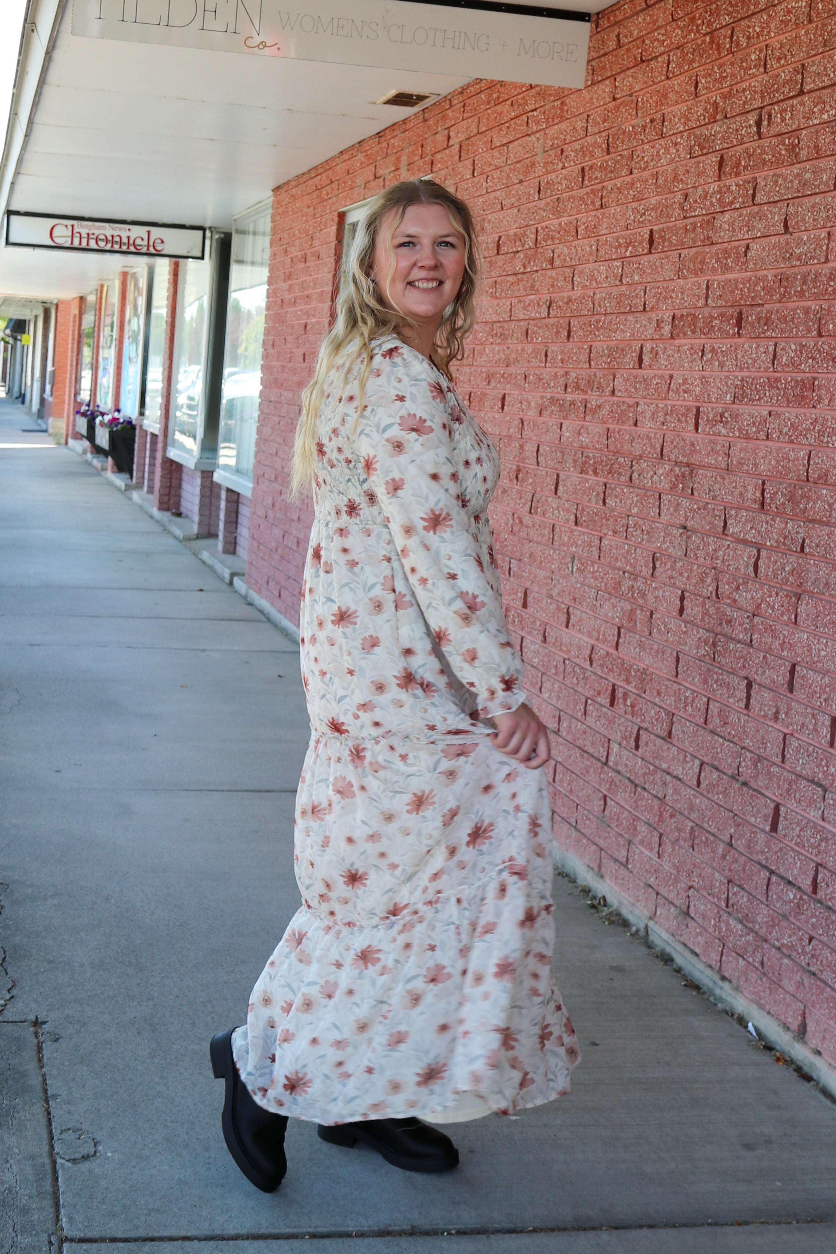 The September Dress in Burnished Bloom Shirts & Tops Mikarose- Tilden Co.
