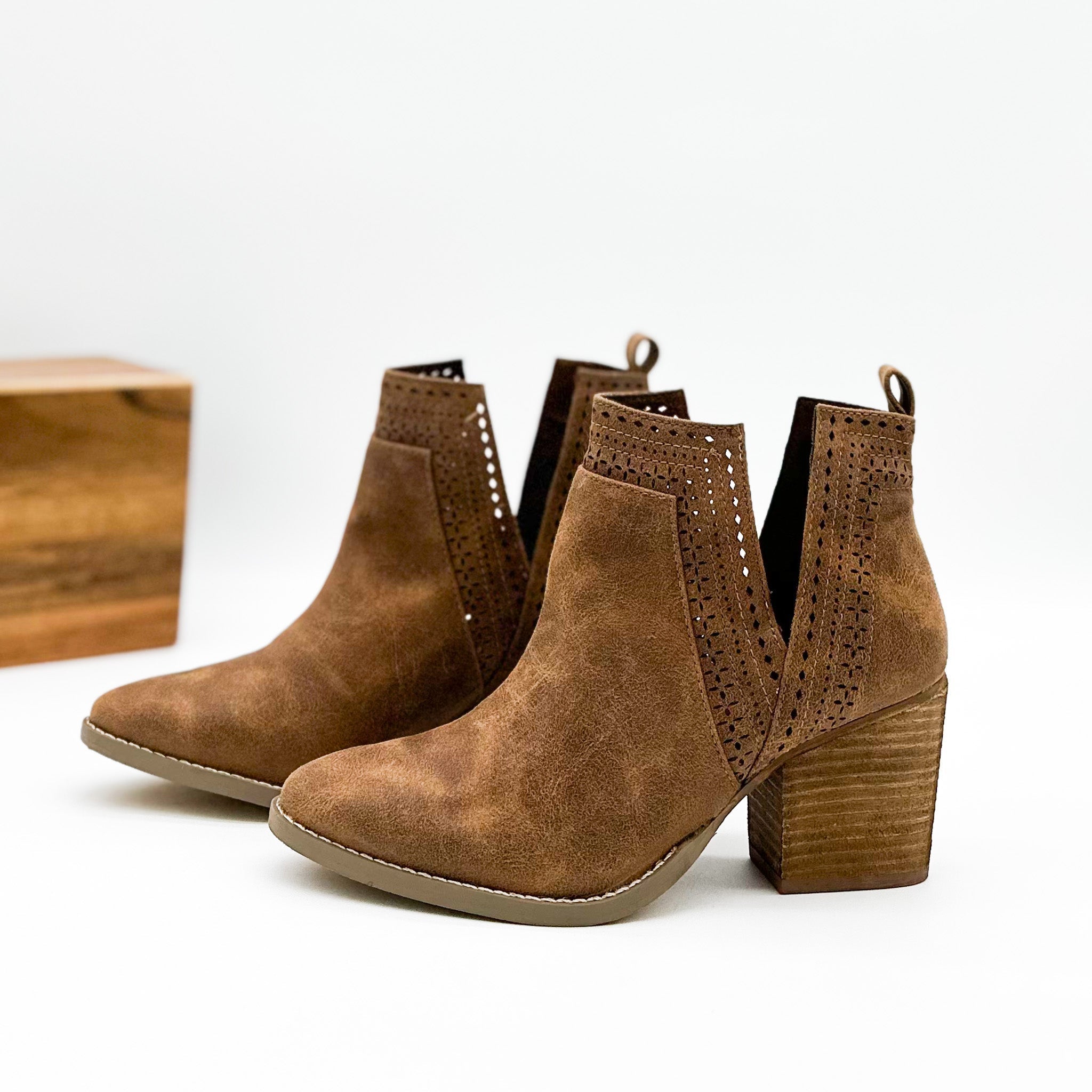 Shaina Bootie in Camel 110 Fashion Boots Naughty Monkey- Tilden Co.