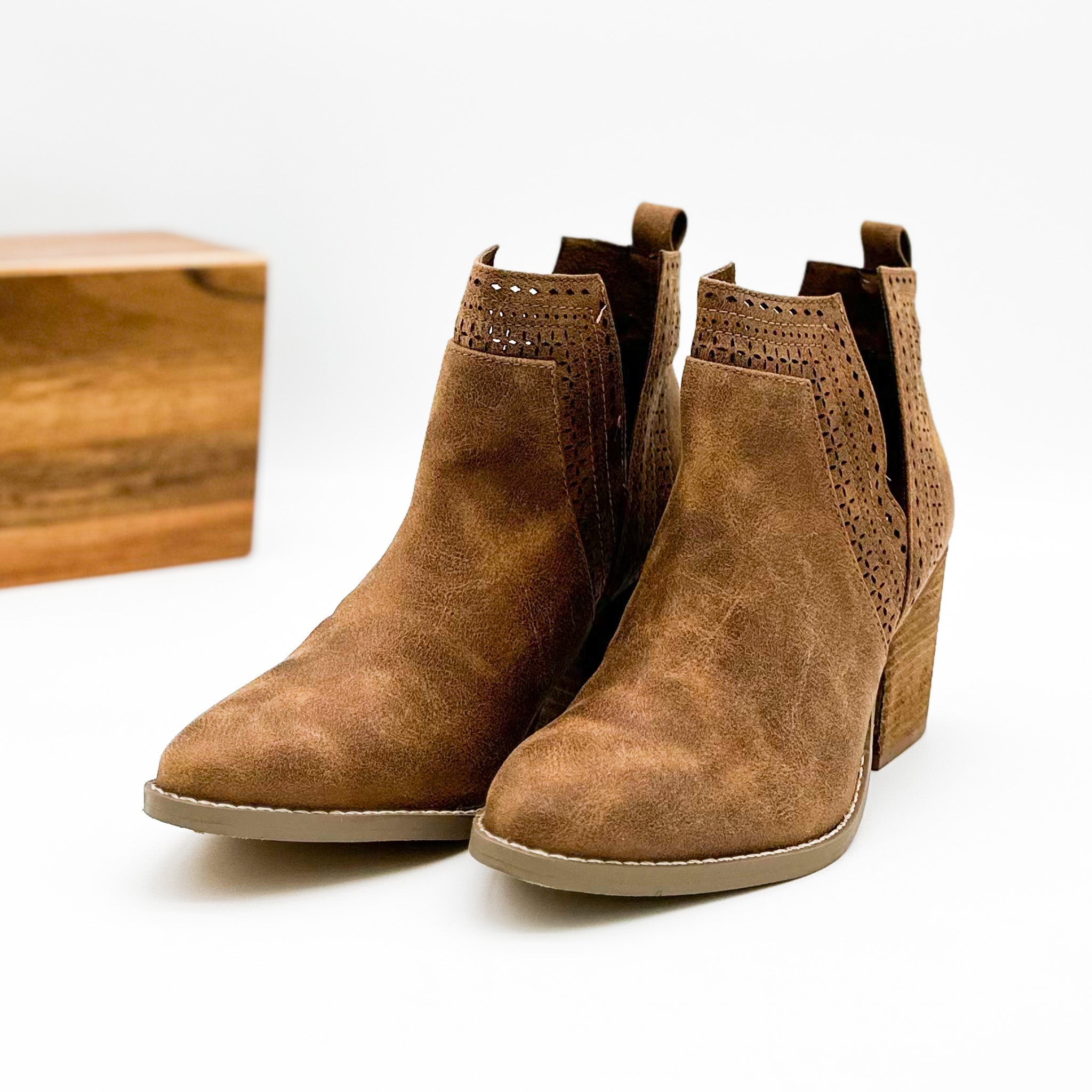 Shaina Bootie in Camel 110 Fashion Boots Naughty Monkey- Tilden Co.