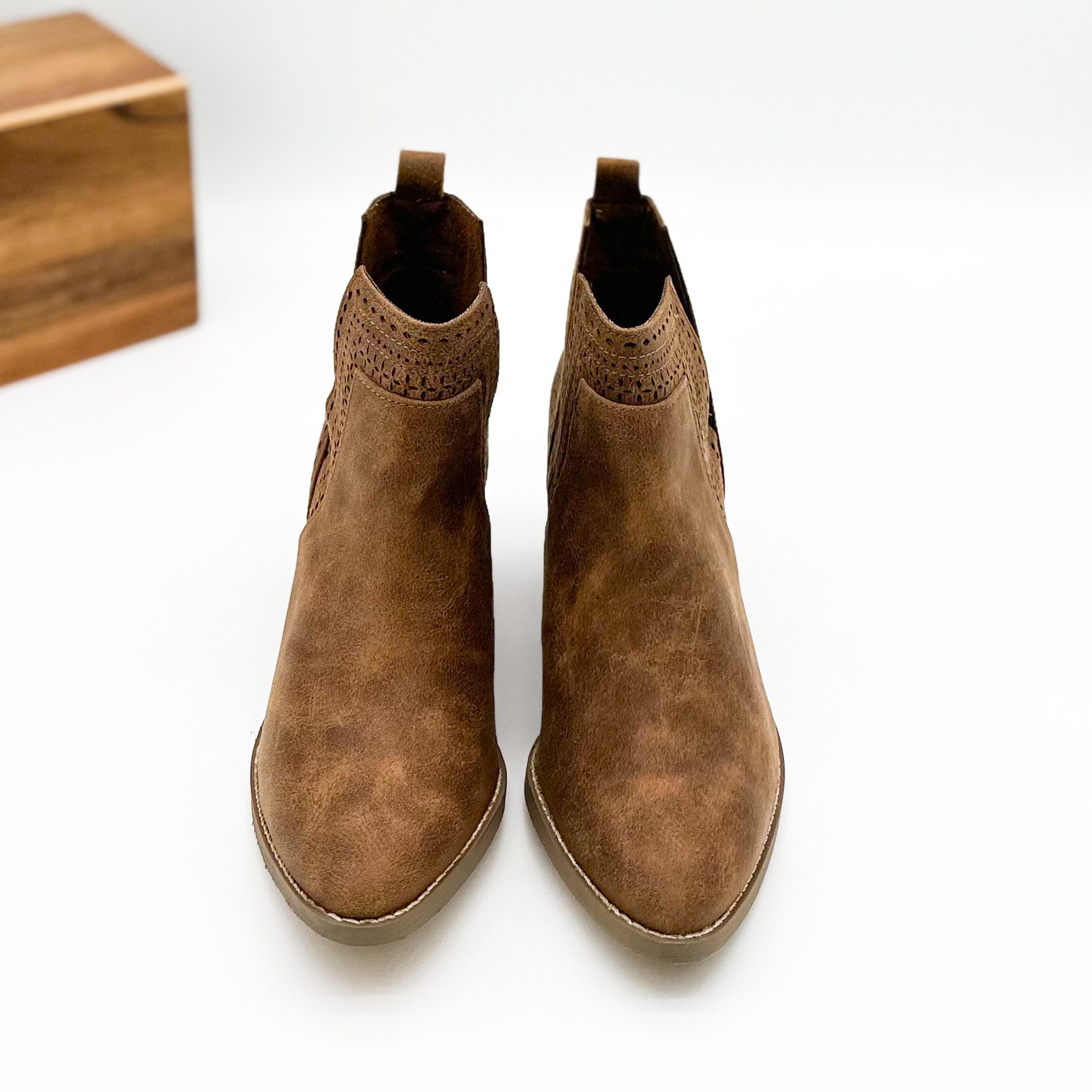 Shaina Bootie in Camel 110 Fashion Boots Naughty Monkey- Tilden Co.