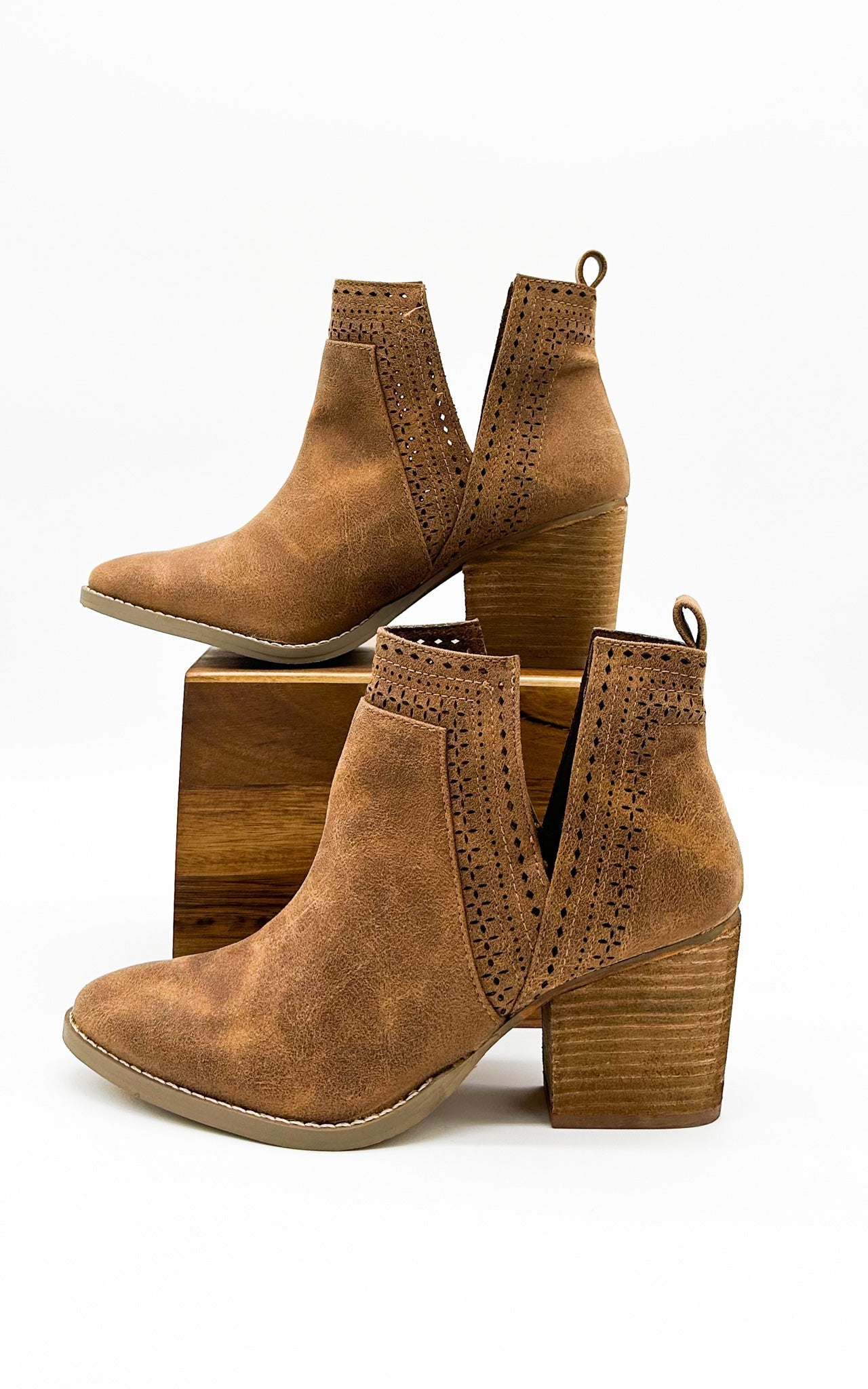 Shaina Bootie in Camel 110 Fashion Boots Naughty Monkey- Tilden Co.