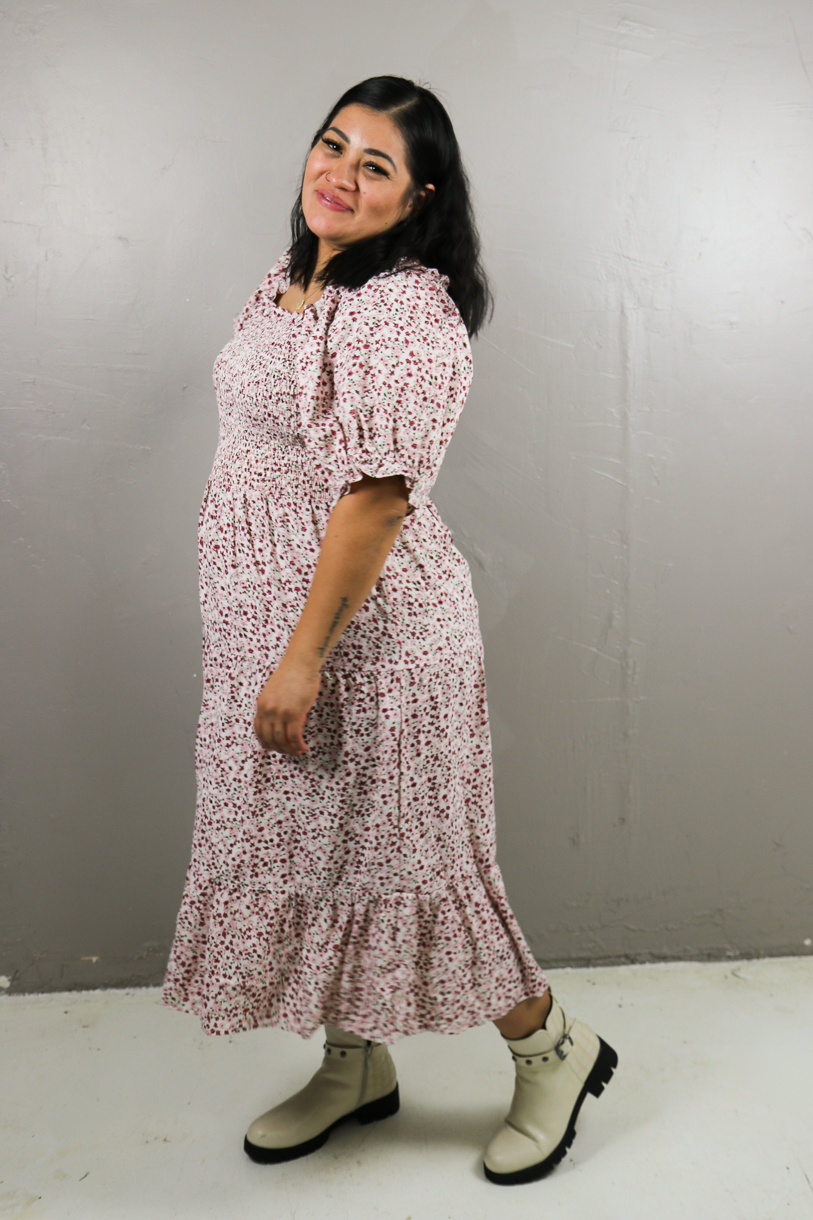 The Sherelle Dress in Heirloom Rosette Mikarose- Tilden Co.