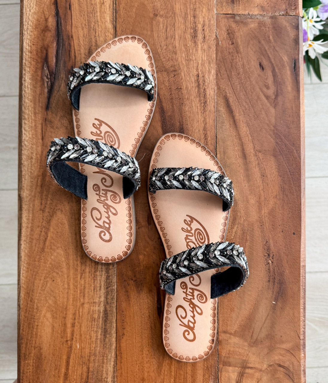 Shine Bright Sandals in Black 130 Sandals Naughty Monkey- Tilden Co.