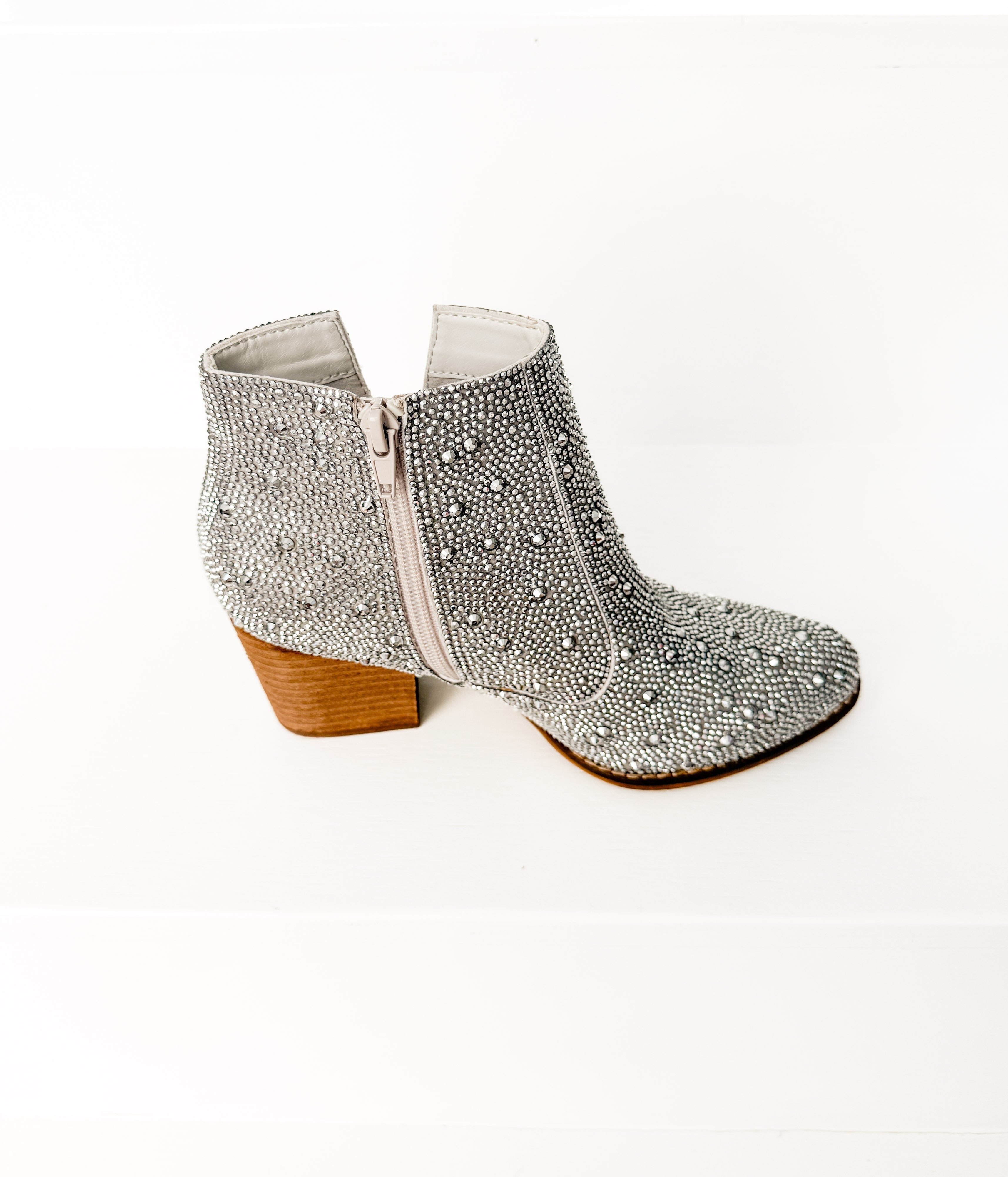 Shine Star Rhinestone Bootie in Silver Shoes Ave Shops- Tilden Co.