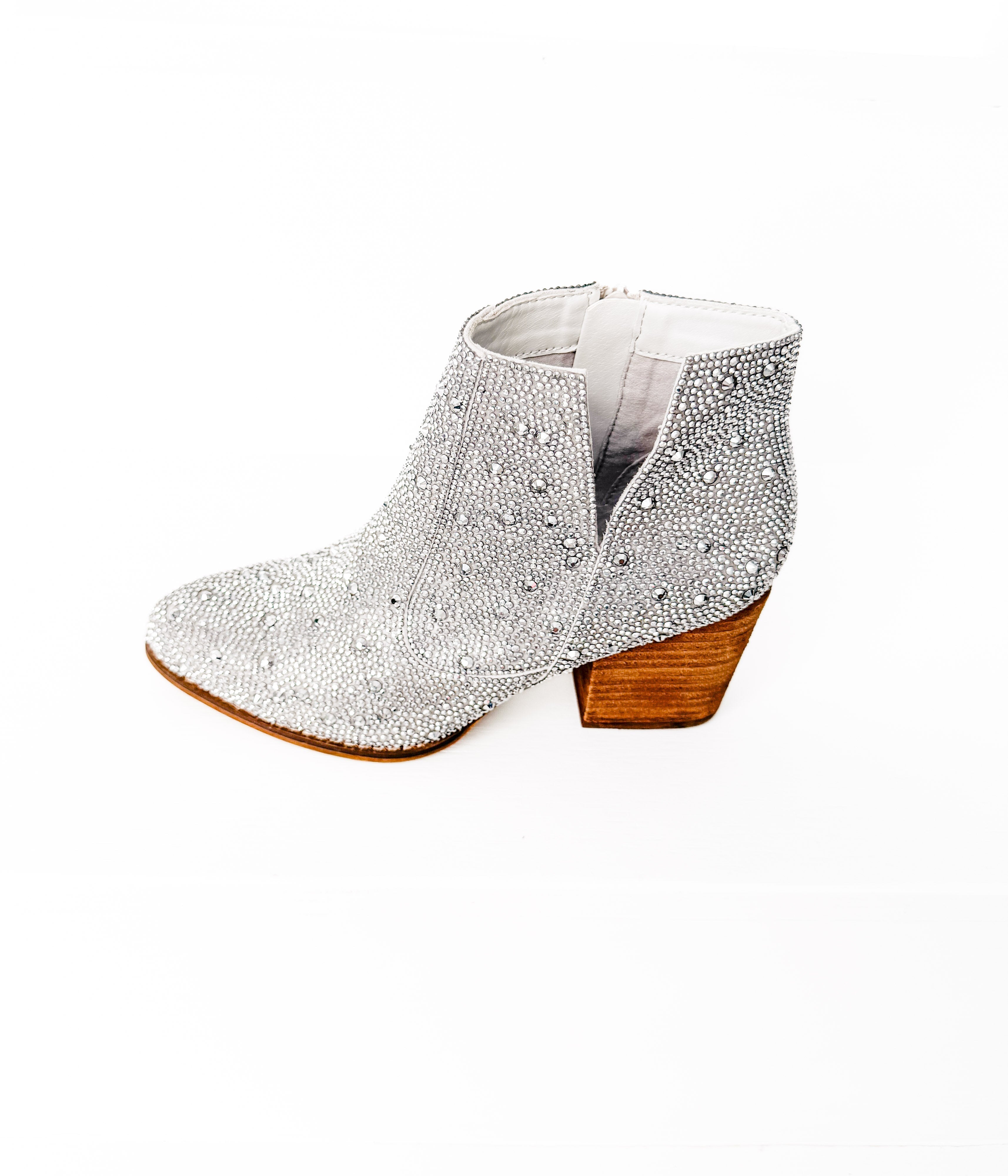 Shine Star Rhinestone Bootie in Silver Shoes Ave Shops- Tilden Co.
