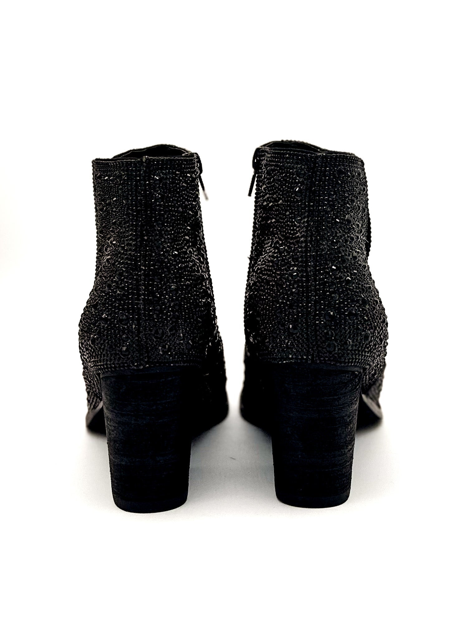 Shine Star Rhinestone Bootie in Black 110 Fashion Boots Naughty Monkey- Tilden Co.