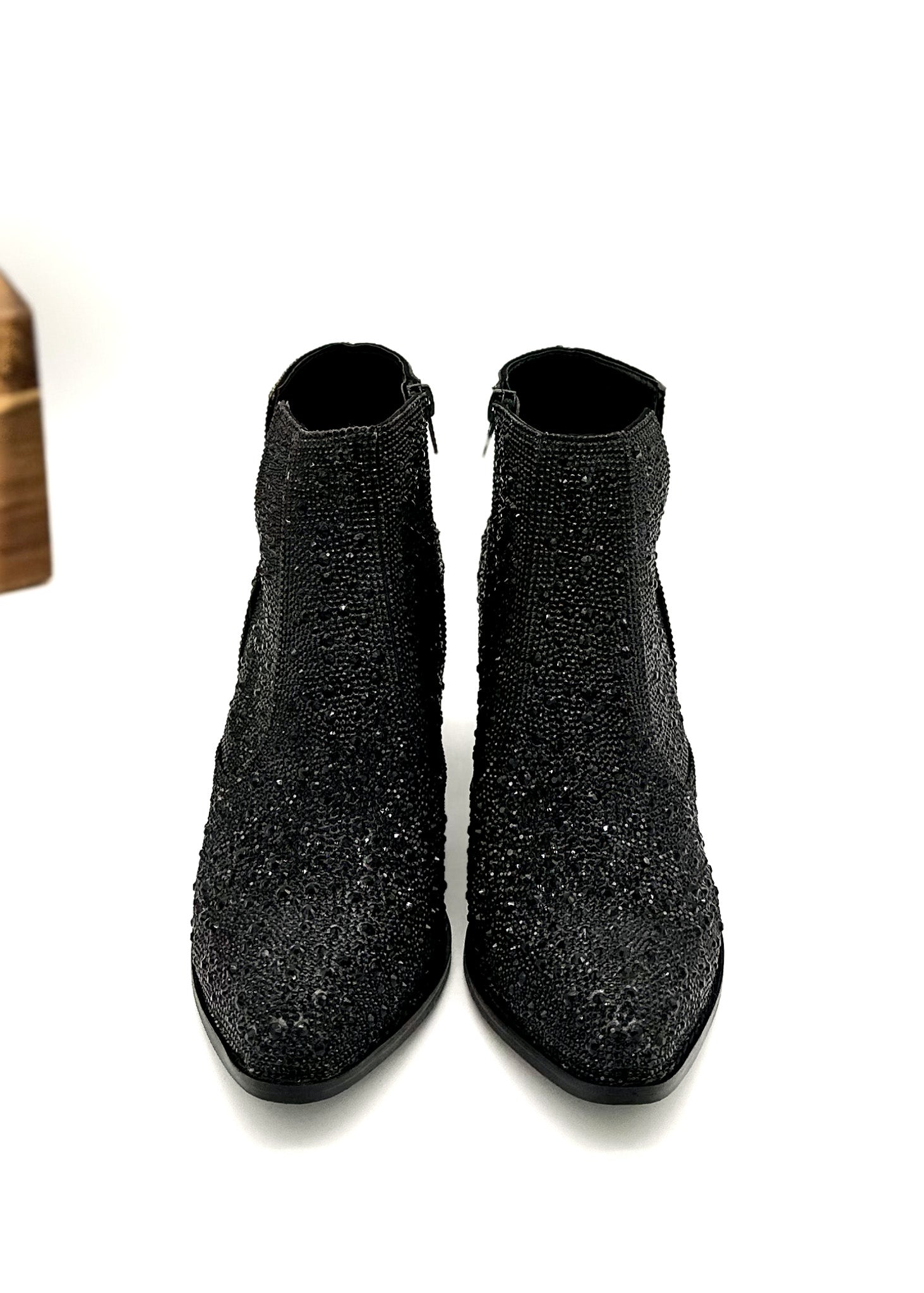 Shine Star Rhinestone Bootie in Black 110 Fashion Boots Naughty Monkey- Tilden Co.
