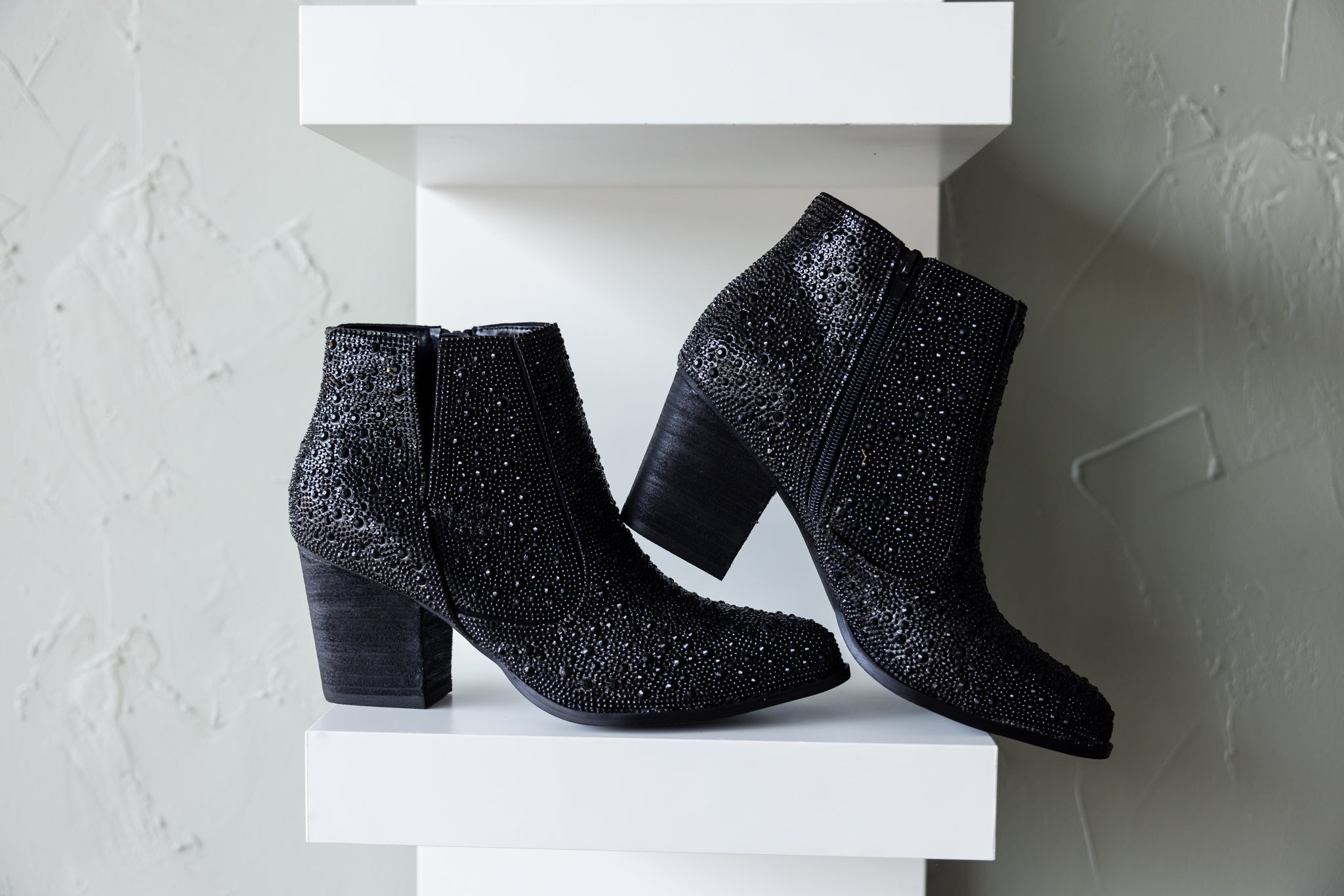 Shine Star Rhinestone Bootie in Black    Shoes Ave Shops- Tilden Co.