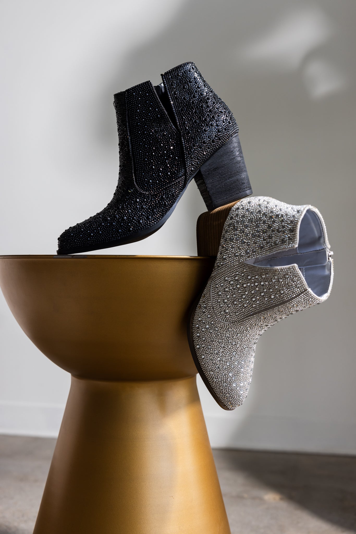 Shine Star Rhinestone Bootie in Silver    Shoes Ave Shops- Tilden Co.