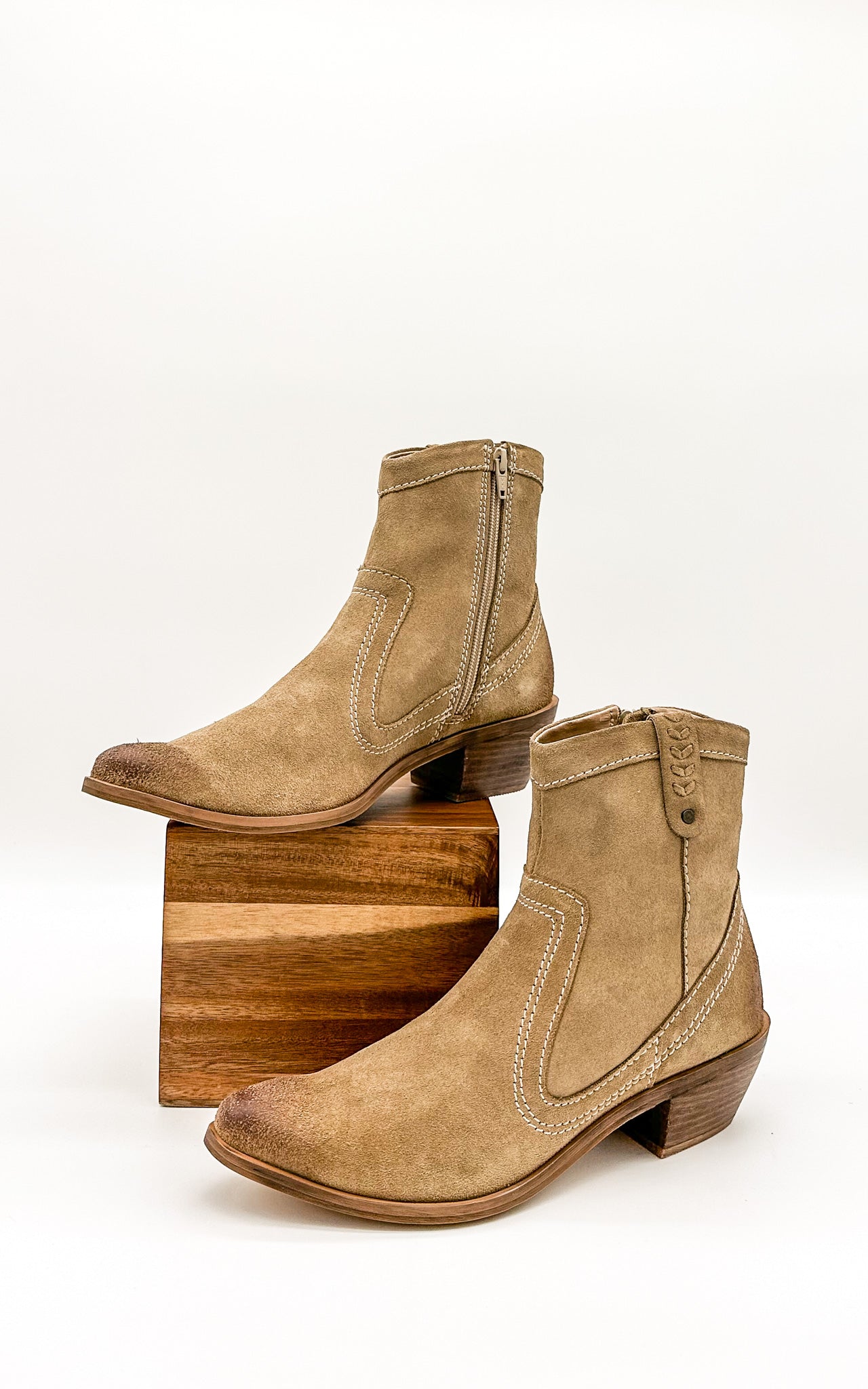 Smithy Suede Ankle Boot in Tan Shoes Ave Shops- Tilden Co.