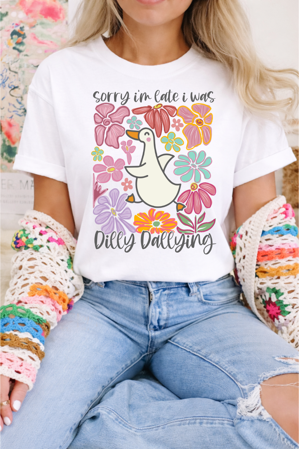 Sorry I'm Late Graphic Tee and Sweatshirt Sweater Ave Shops- Tilden Co.