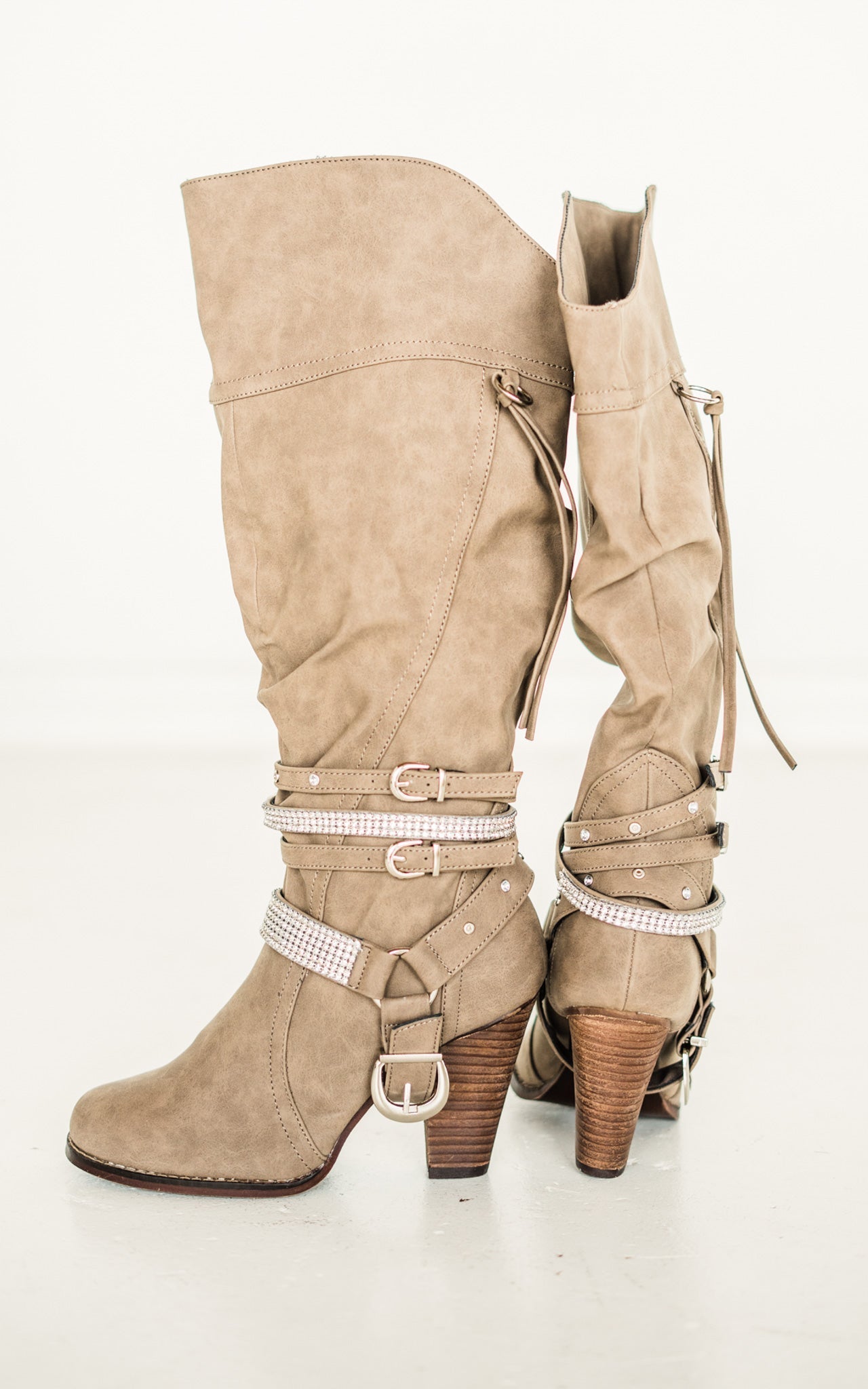 Stacey Boots in Taupe 110 Fashion Boots Naughty Monkey- Tilden Co.