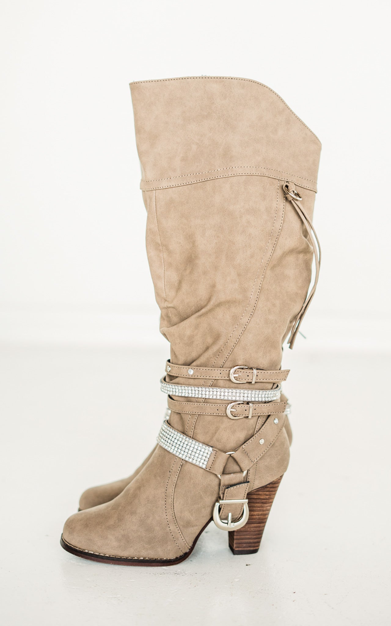 Stacey Boots in Taupe 110 Fashion Boots Naughty Monkey- Tilden Co.