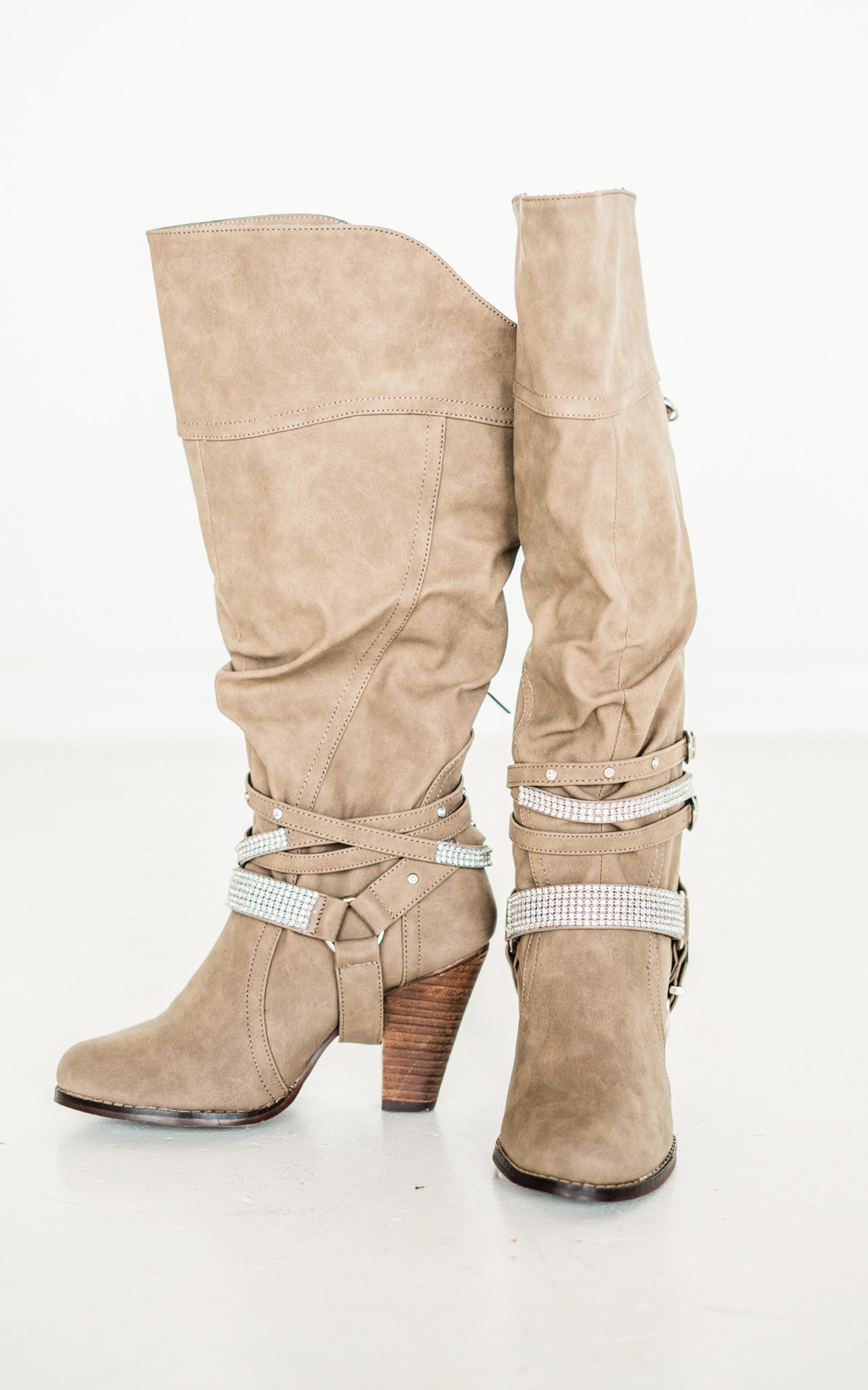 Stacey Boots in Taupe 110 Fashion Boots Naughty Monkey- Tilden Co.