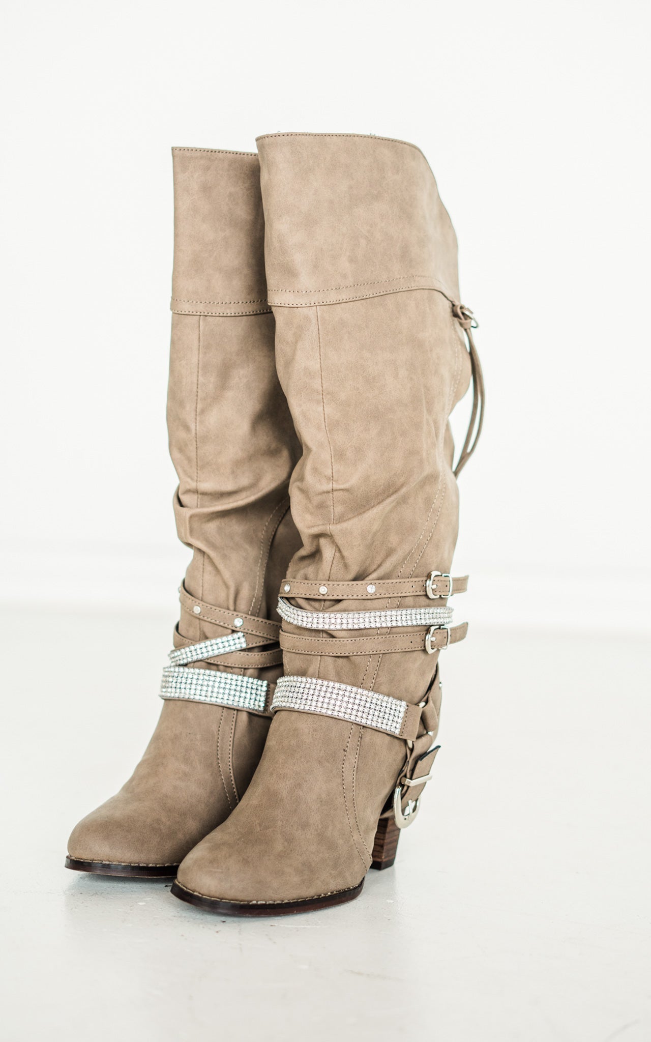 Stacey Boots in Taupe 110 Fashion Boots Naughty Monkey- Tilden Co.