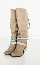 Stacey Boots in Taupe 110 Fashion Boots Naughty Monkey- Tilden Co.