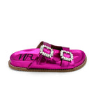 Stellar Rhinestone Buckle Slides in Fuschia 130 Sandals Naughty Monkey- Tilden Co.