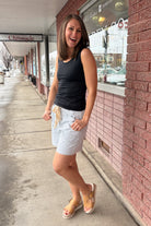 Corded Vintage Stripe Denim Shorts Bermuda Shorts Aaron & Amber- Tilden Co.