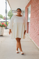 Dawn Dress in Ivory    Knee Length Dress Mikarose- Tilden Co.