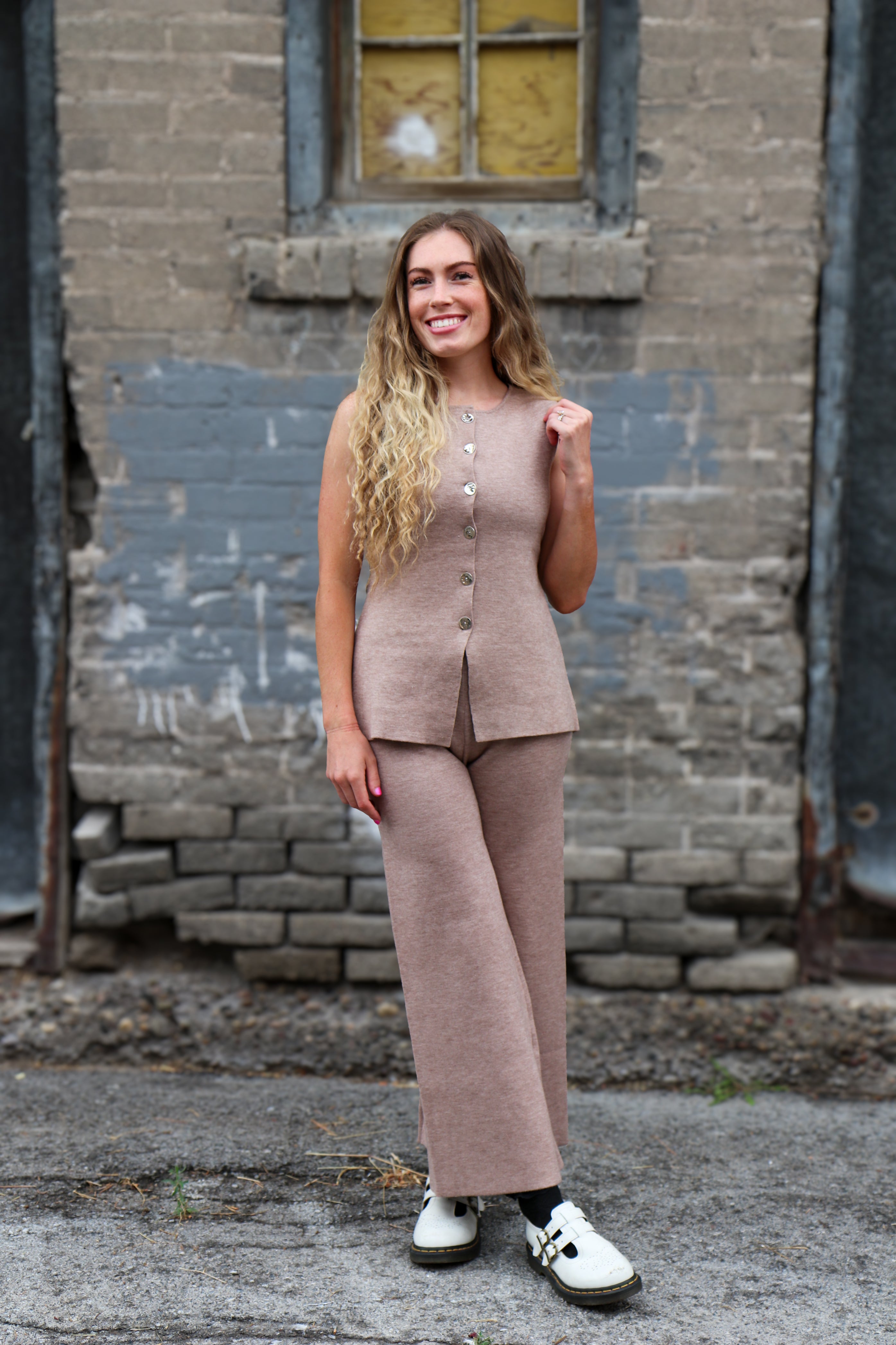 Soft Stretch Wide Leg Sweater Pant Vest AnnieWear- Tilden Co.