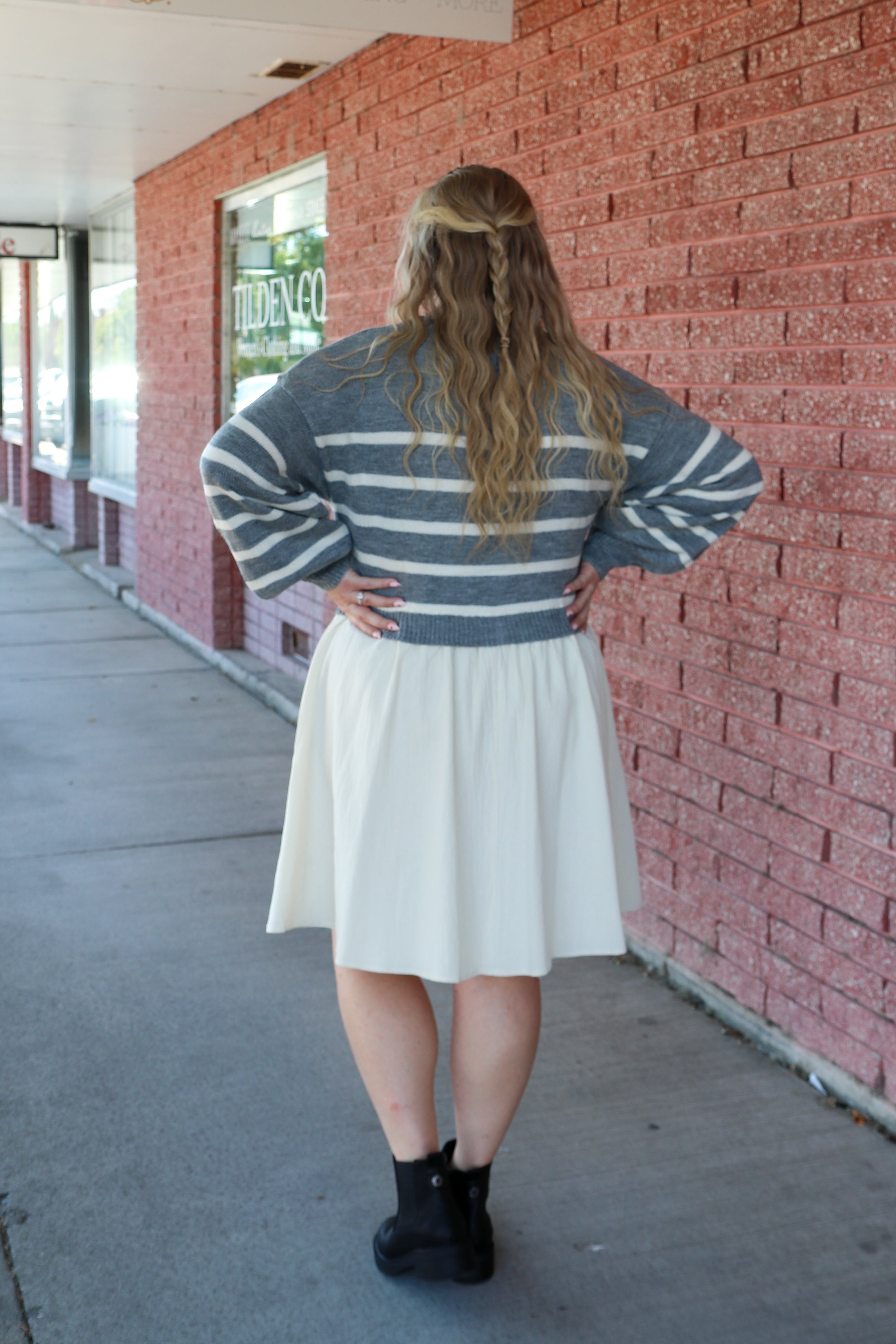 The Cameron Dress in Light Gray Shirts & Tops Mikarose- Tilden Co.