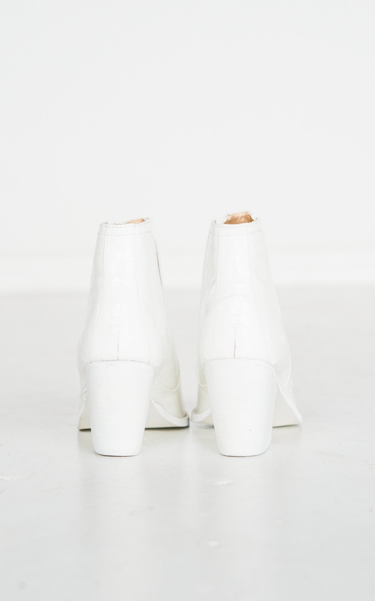 Tarim Booties in White Croc 110 Fashion Boots Naughty Monkey- Tilden Co.