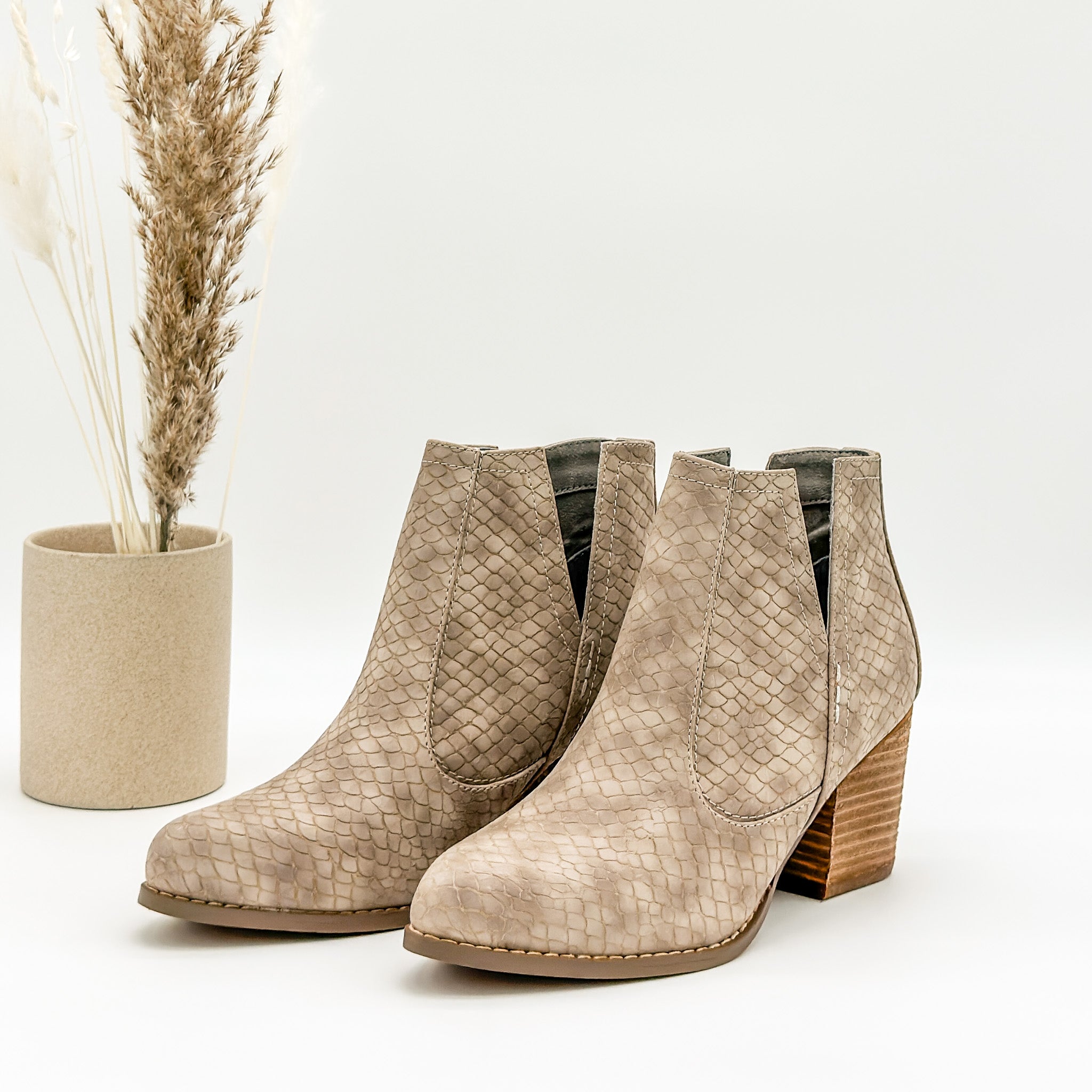 Tarim Bootie in Taupe    Shoes Ave Shops- Tilden Co.