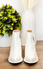 Tarim Booties in White Croc 110 Fashion Boots Naughty Monkey- Tilden Co.