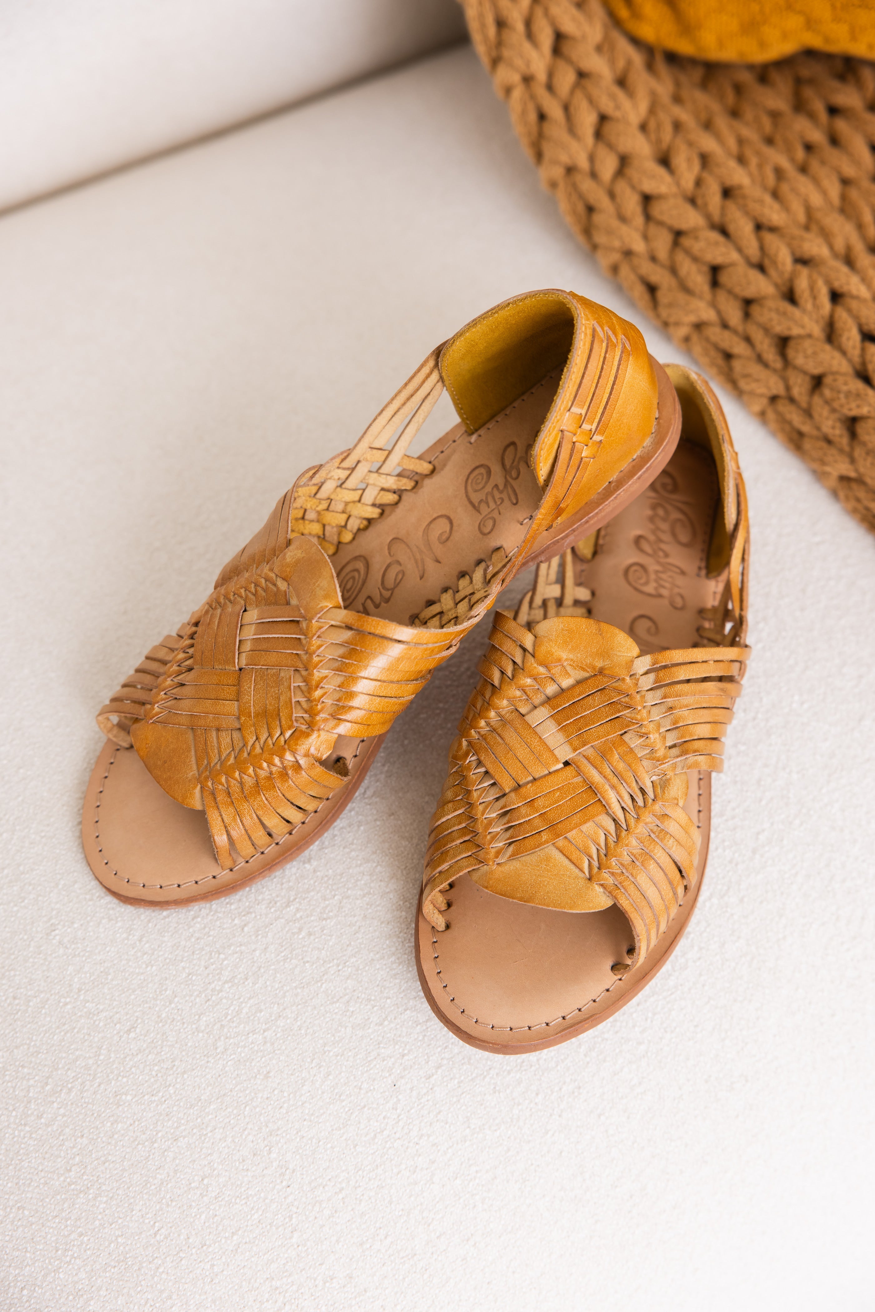 Tawakoni Woven Huarache Sandal in Mustard 130 Sandals Naughty Monkey- Tilden Co.