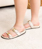 Tess Sandal in Cream Sandal Naughty Monkey- Tilden Co.