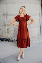 The Kendall in Autumn Spice    maxi dress Mikarose- Tilden Co.