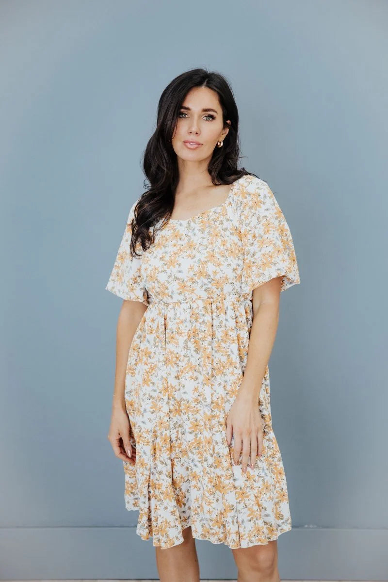 The Ru in Honeyed Gleam    Midi Dress Mikarose- Tilden Co.