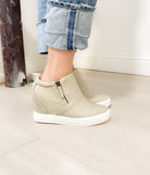 Timmibelle Wedge Sneaker in Cream 120 Sneakers Naughty Monkey- Tilden Co.