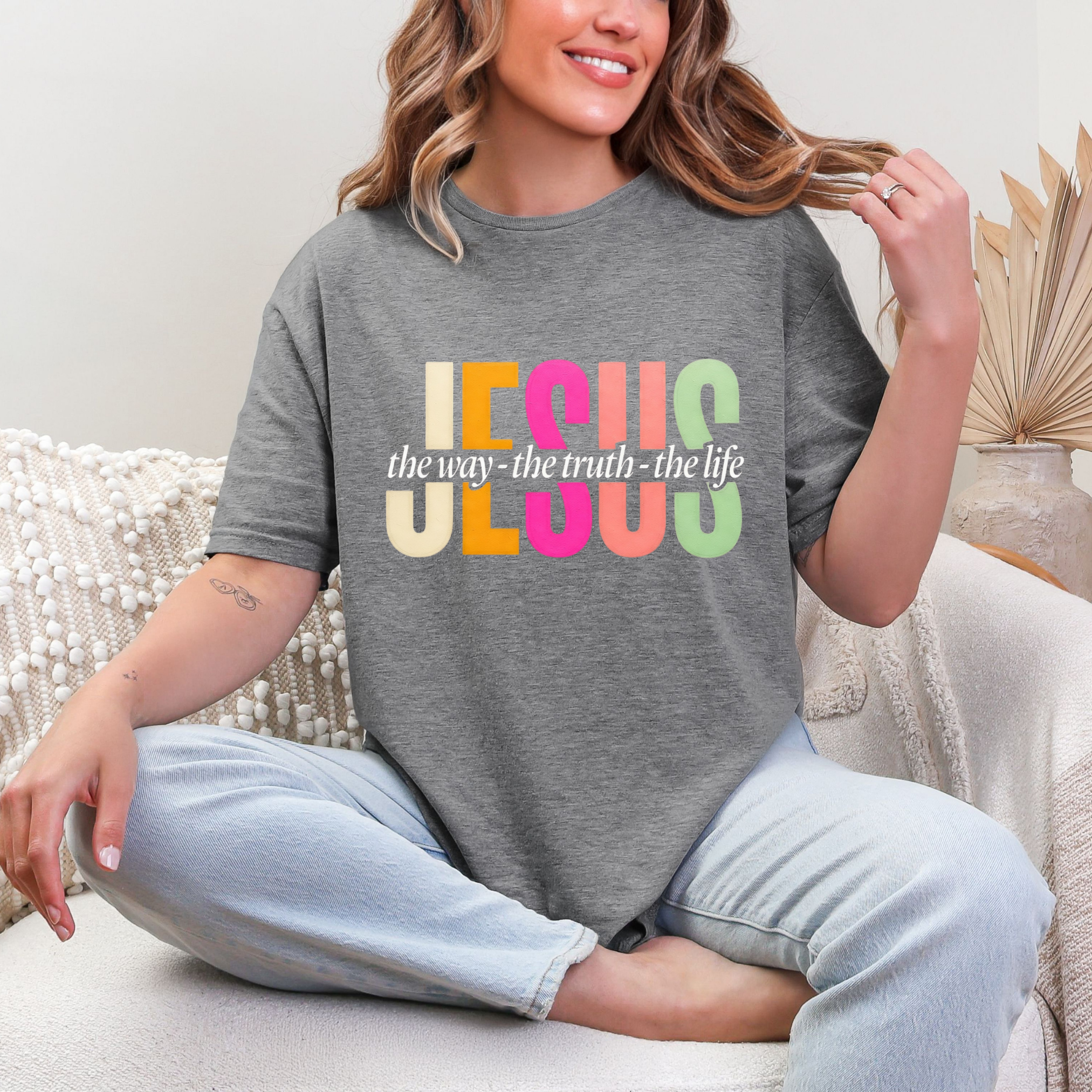 Way, Truth & Light in Grey Graphic Tee and Sweatshirt T-Shirt Ave Shops- Tilden Co.