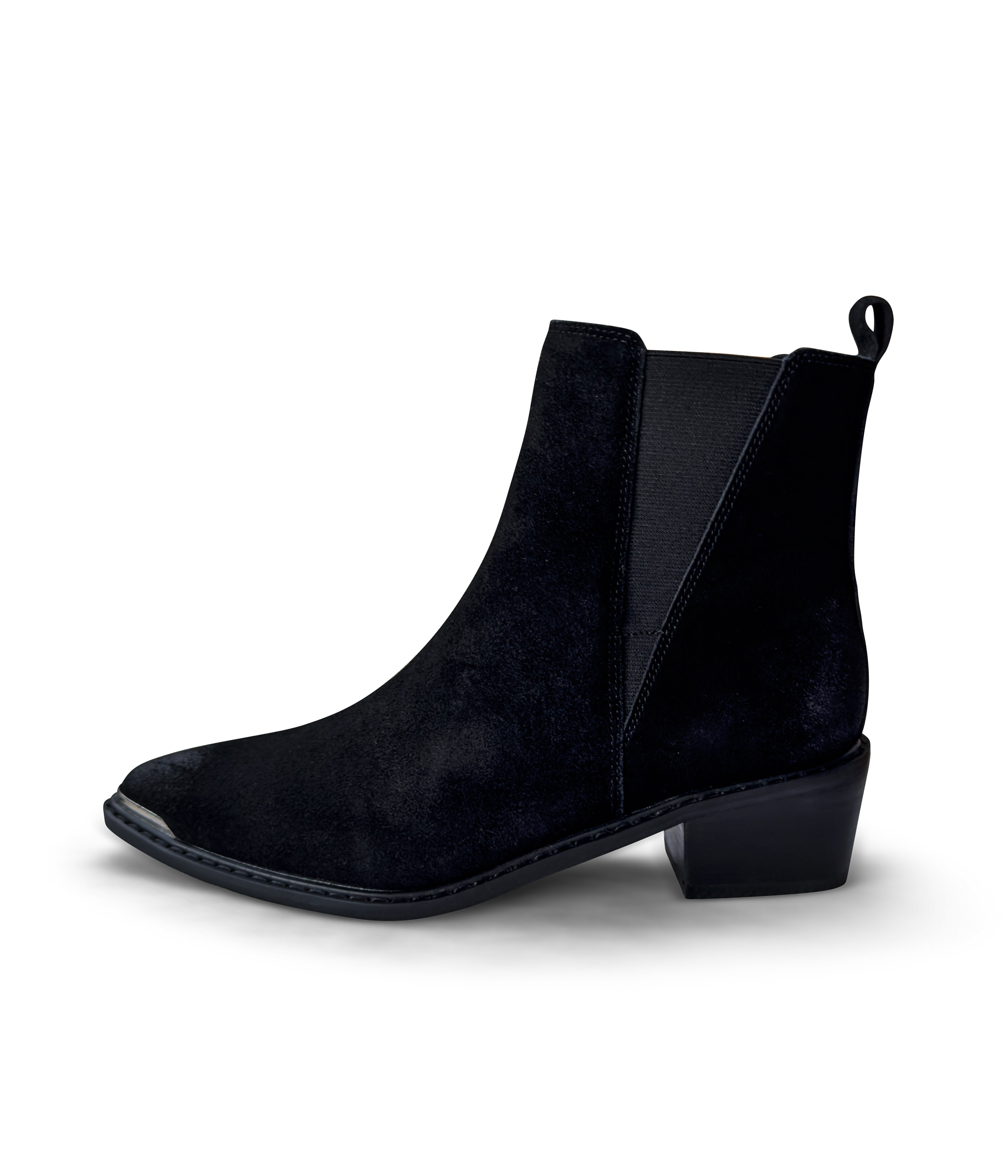 Wylie Suede Ankle Boot in Black 100 Western Boots Naughty Monkey- Tilden Co.