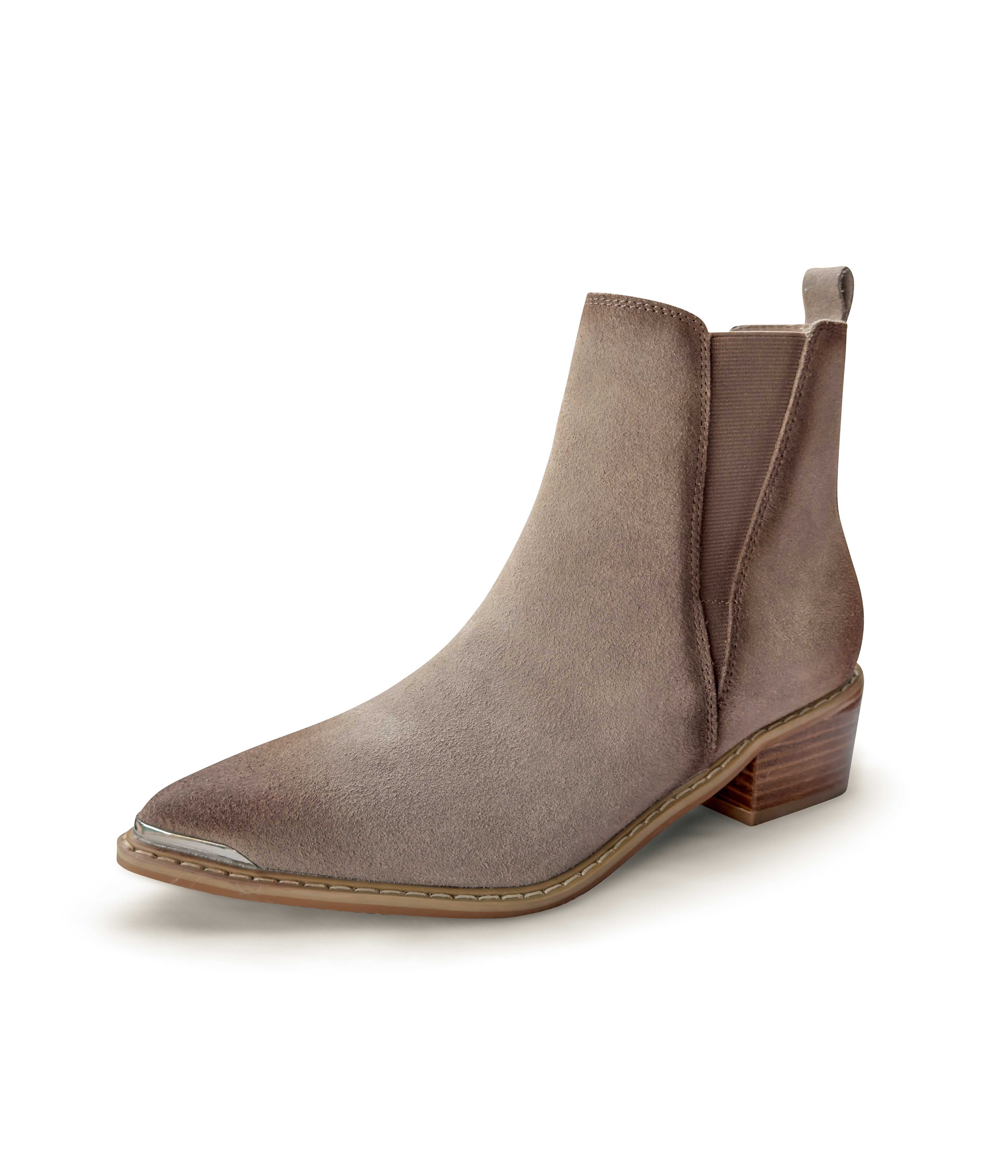 Wylie Suede Ankle Boot in Taupe 100 Western Boots Naughty Monkey- Tilden Co.