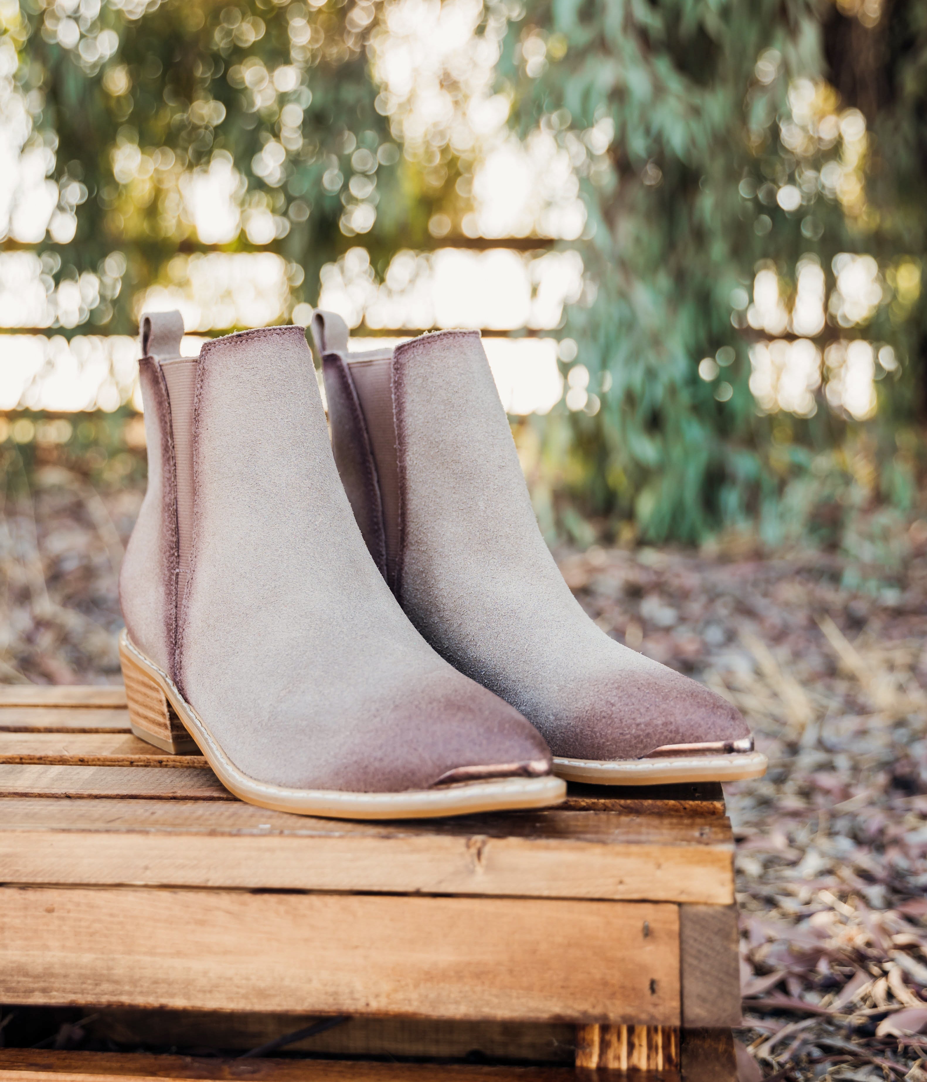 Wylie Suede Ankle Boot in Taupe Shoes Ave Shops- Tilden Co.